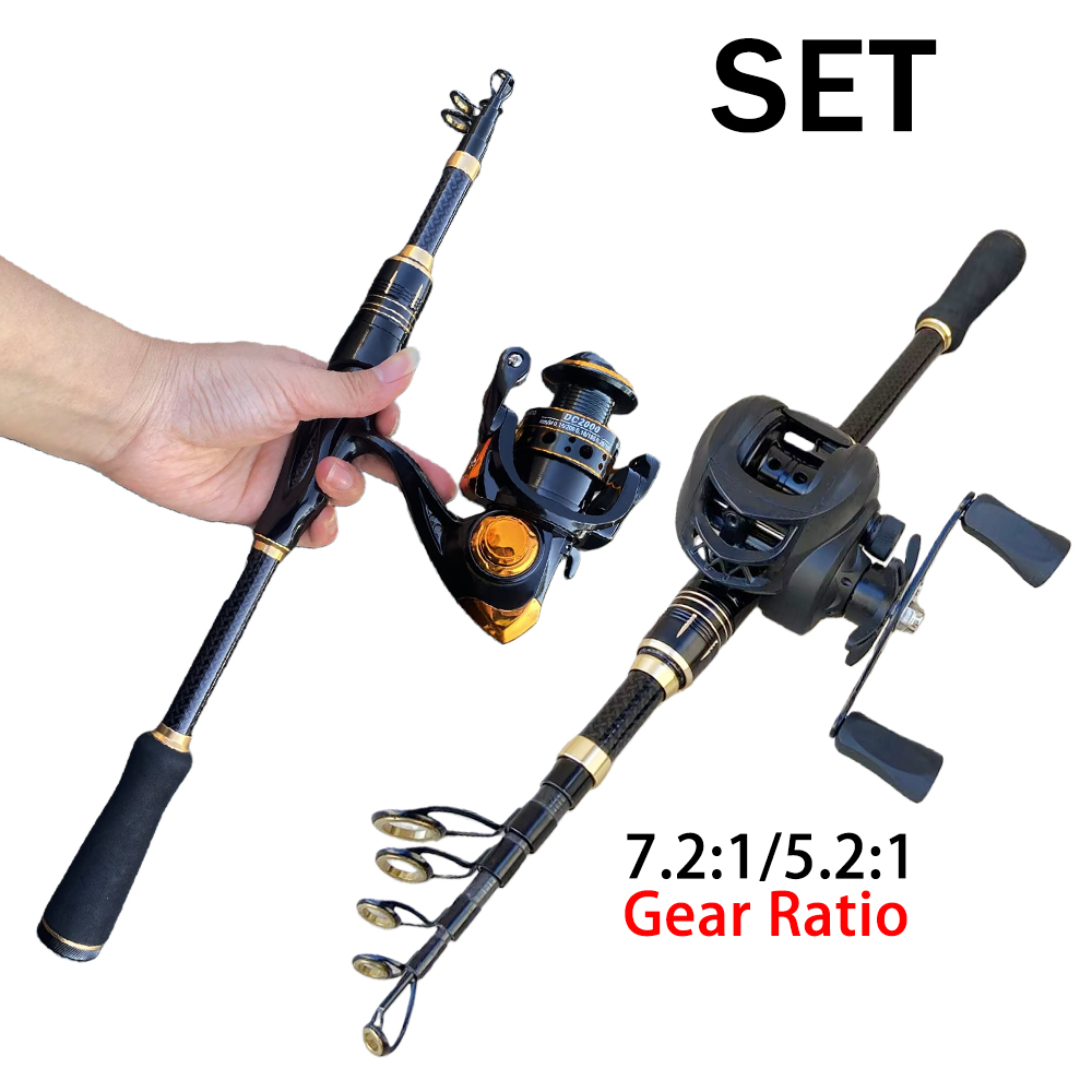 Conventional Reel - Fishing Tackle Combination Short Fishing Rod