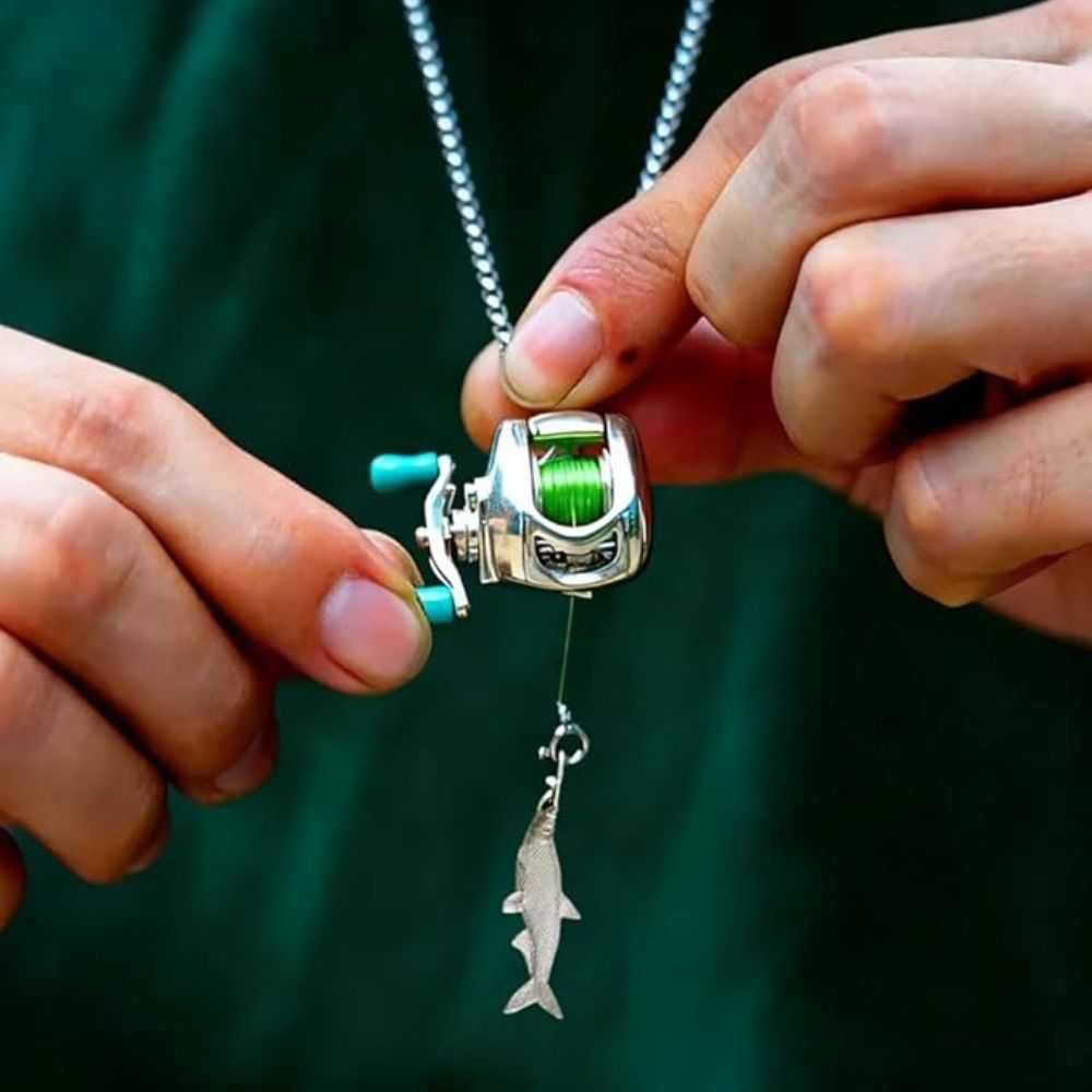 Mini Fishing Reel Necklace Fis - Reel Bag 评论和价格